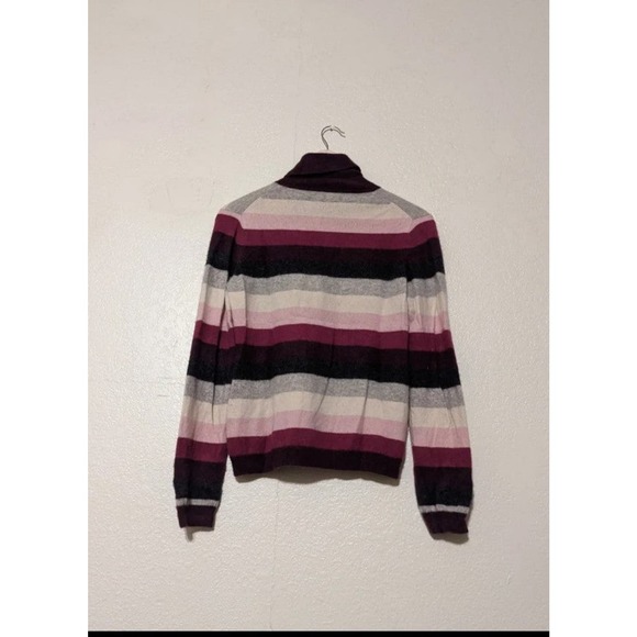 Mainbocher Pure Cashmere Pullover Sweater purple pink white womens size XL - Picture 3 of 7